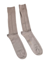 Dolce & Gabbana Brown Cotton Stretch Logo Over Calf Socks -   -  Dolce & Gabbana.